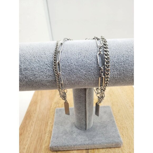 Couples or Friends Magnetic Heart Bracelets Silver Metal 2 Piece - Picture 3 of 3